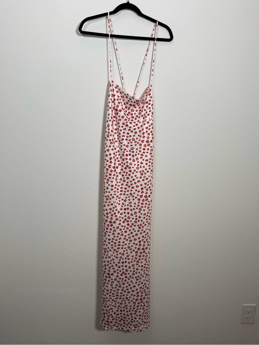 The Commense White Red Floral Slip Dress Cottagecore Y2K Coquette Maxi Dress NWT